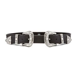 Bri Bri Waist Belt in Black & Silver